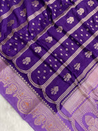 Purple Monga Silk Banarasi Saree