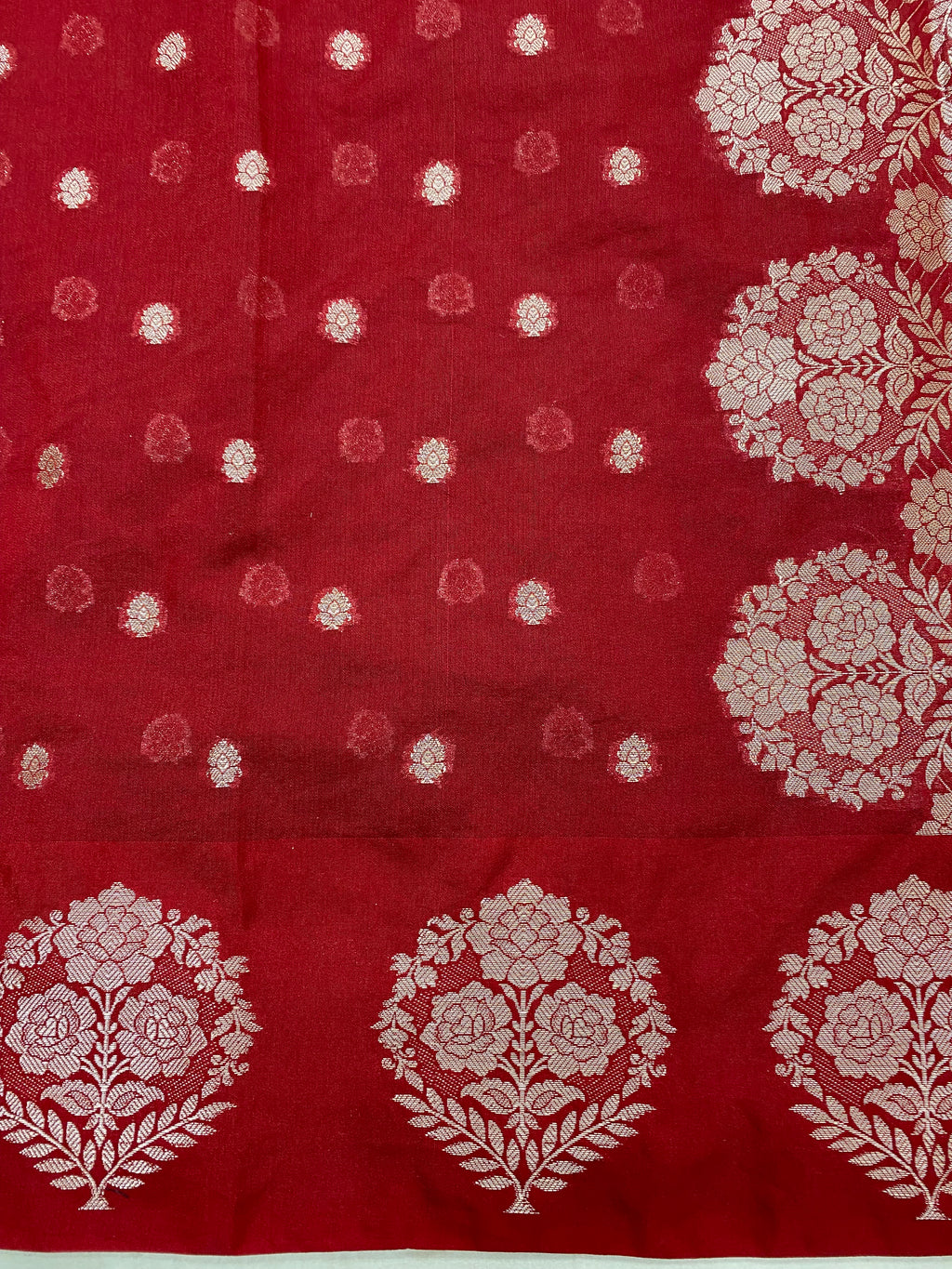 Red Cotton Banarasi Saree