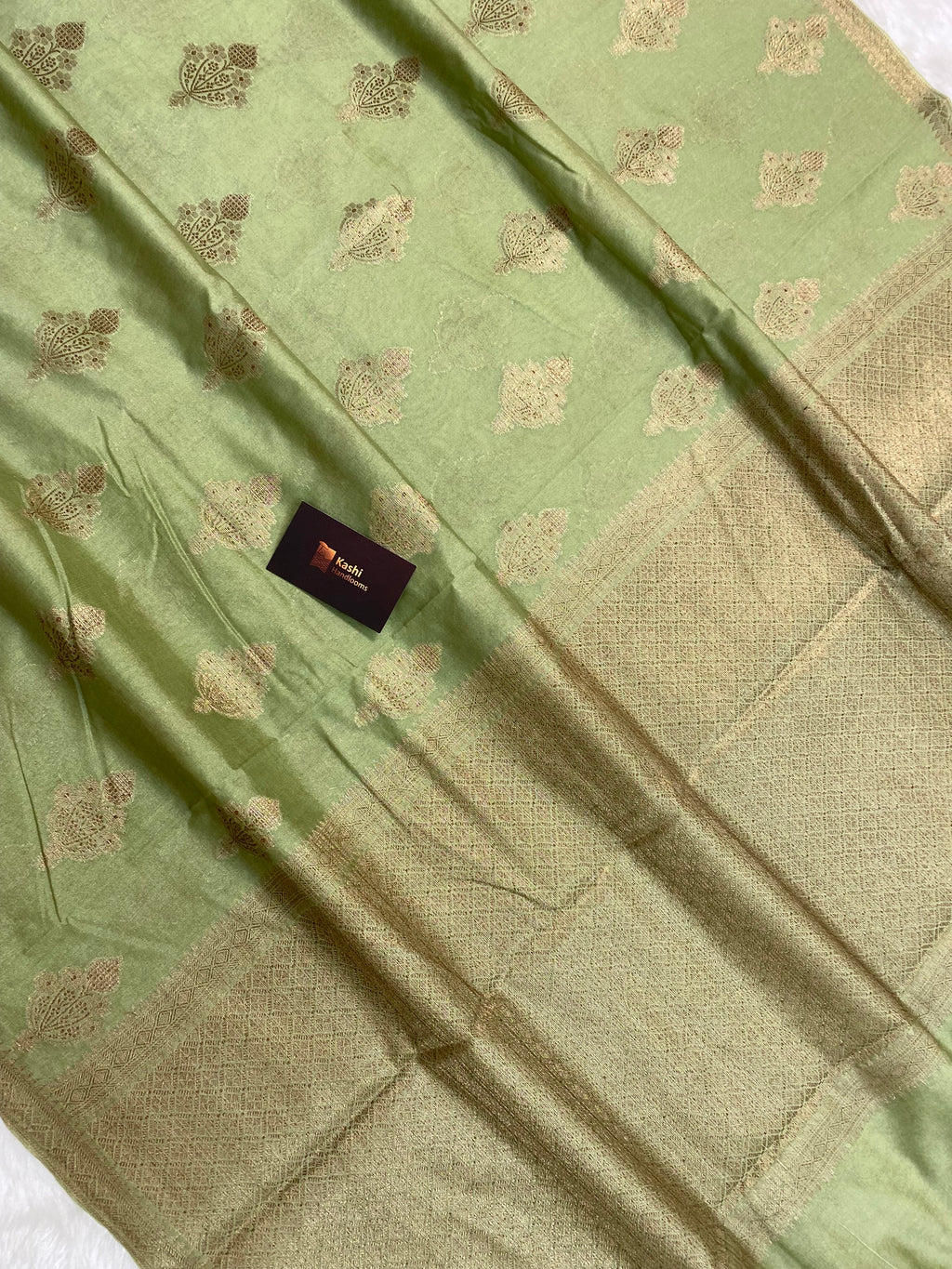 Pista Georgette silk banarasi saree