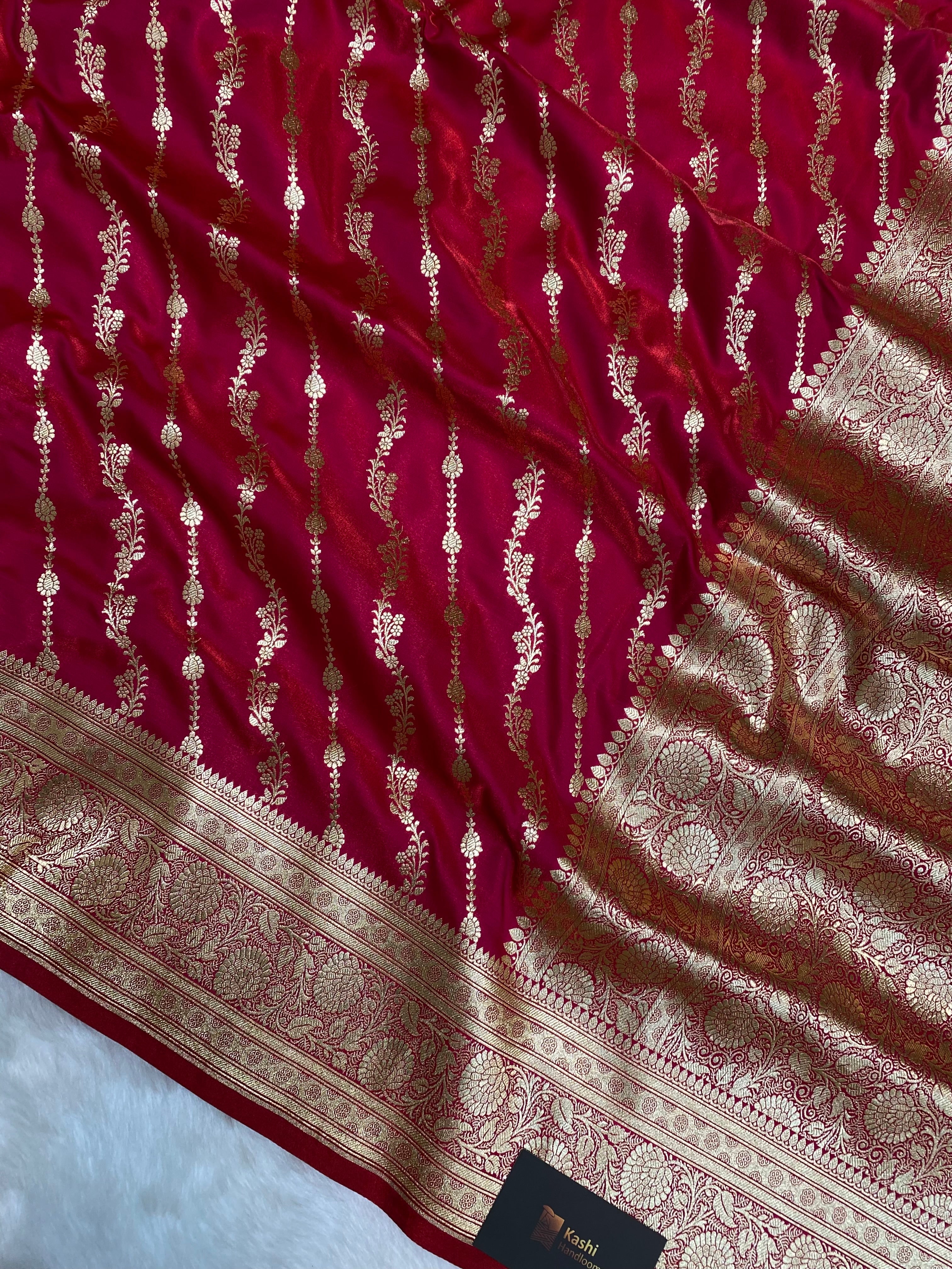 Rani Pink Mashru Silk Banarasi saree
