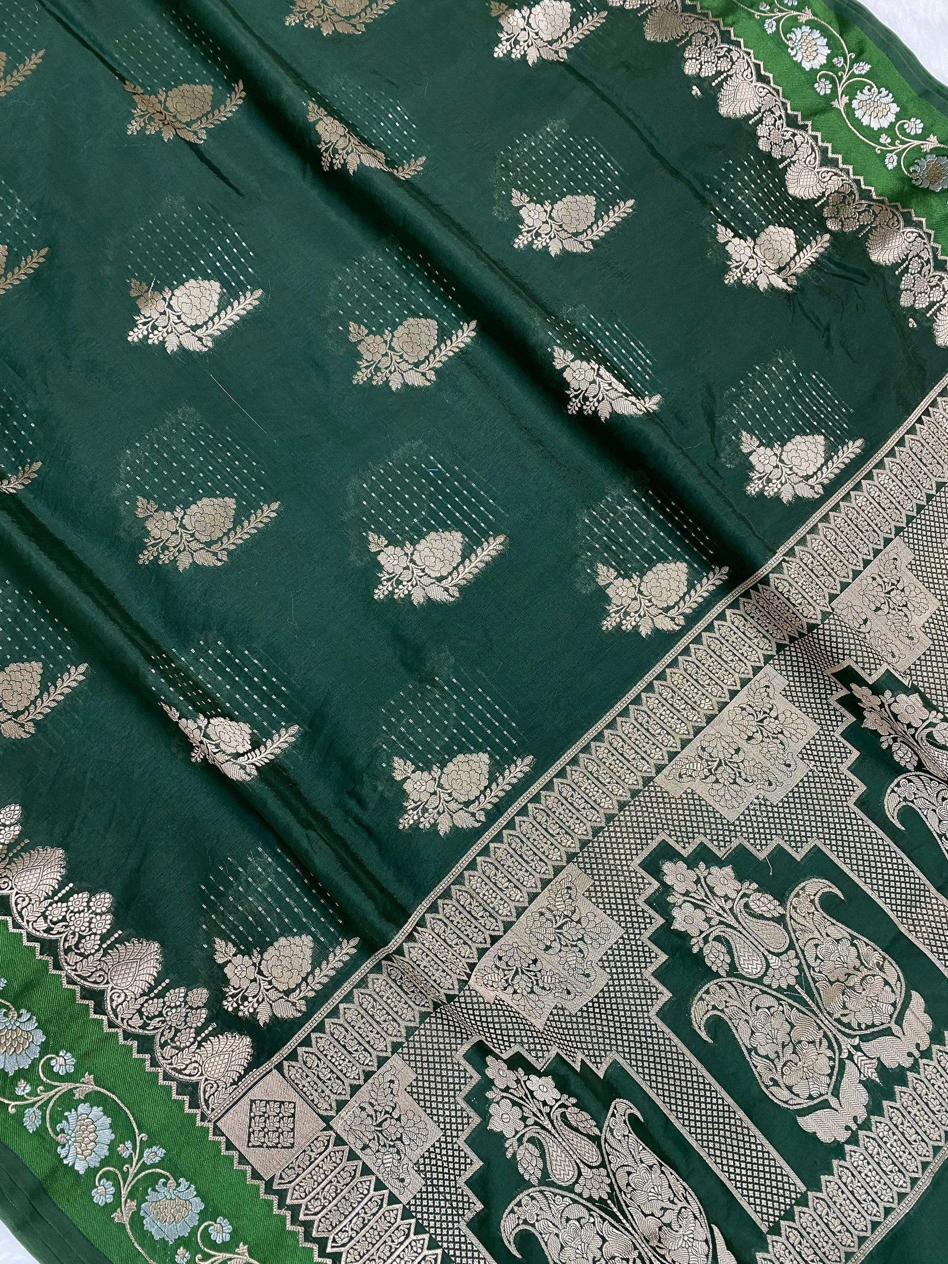 Green Viscose Banarasi Saree