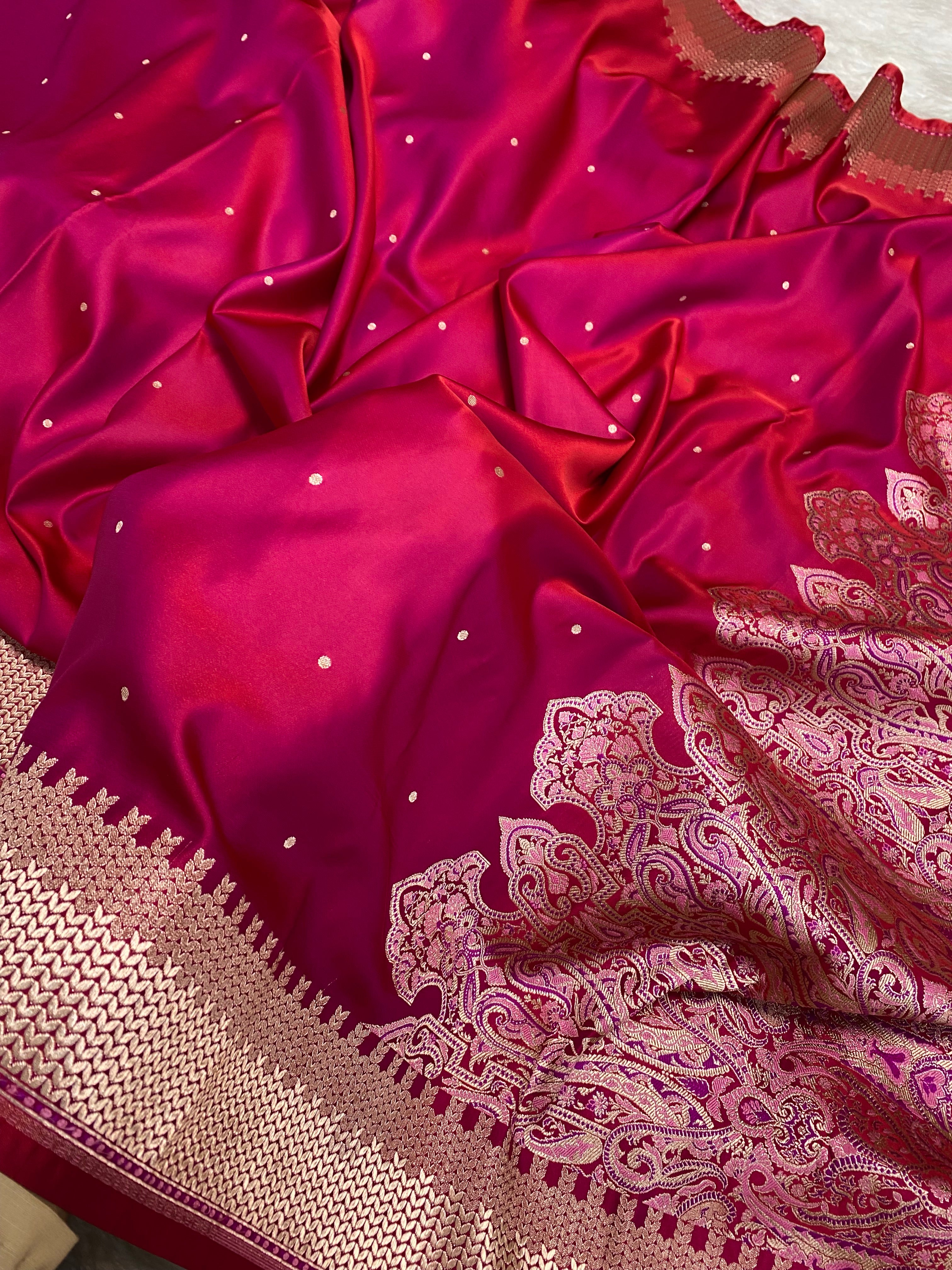 Cherry Rani Mashru Silk Banarasi Saree