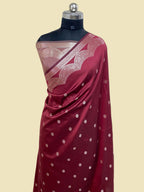 Maroon Soft Silk Banarasi Saree