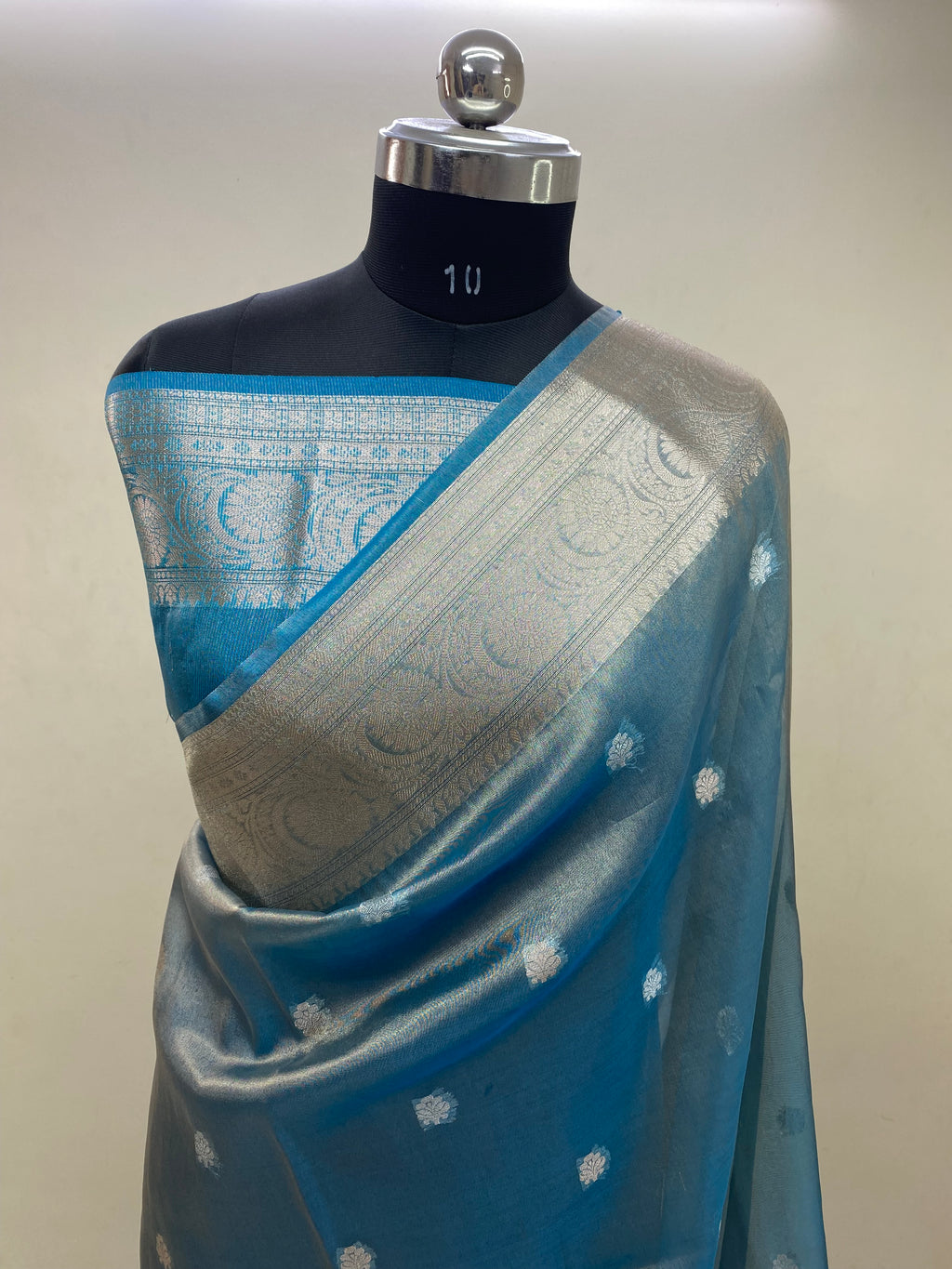 Sky Blue Tissue Silk Banarasi Saree