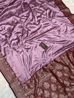 Dark pink mashru silk banarasi saree