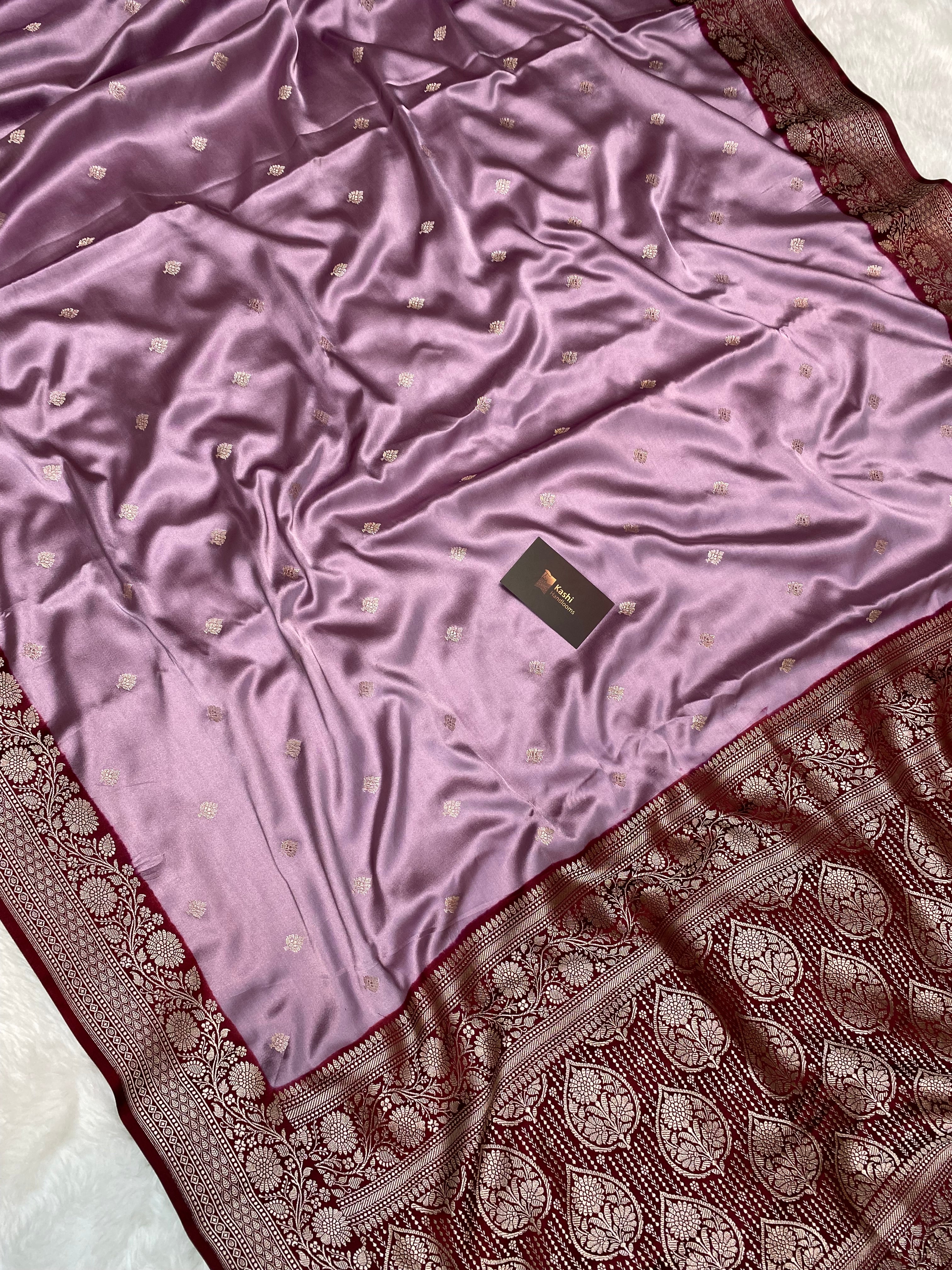 Dark pink mashru silk banarasi saree