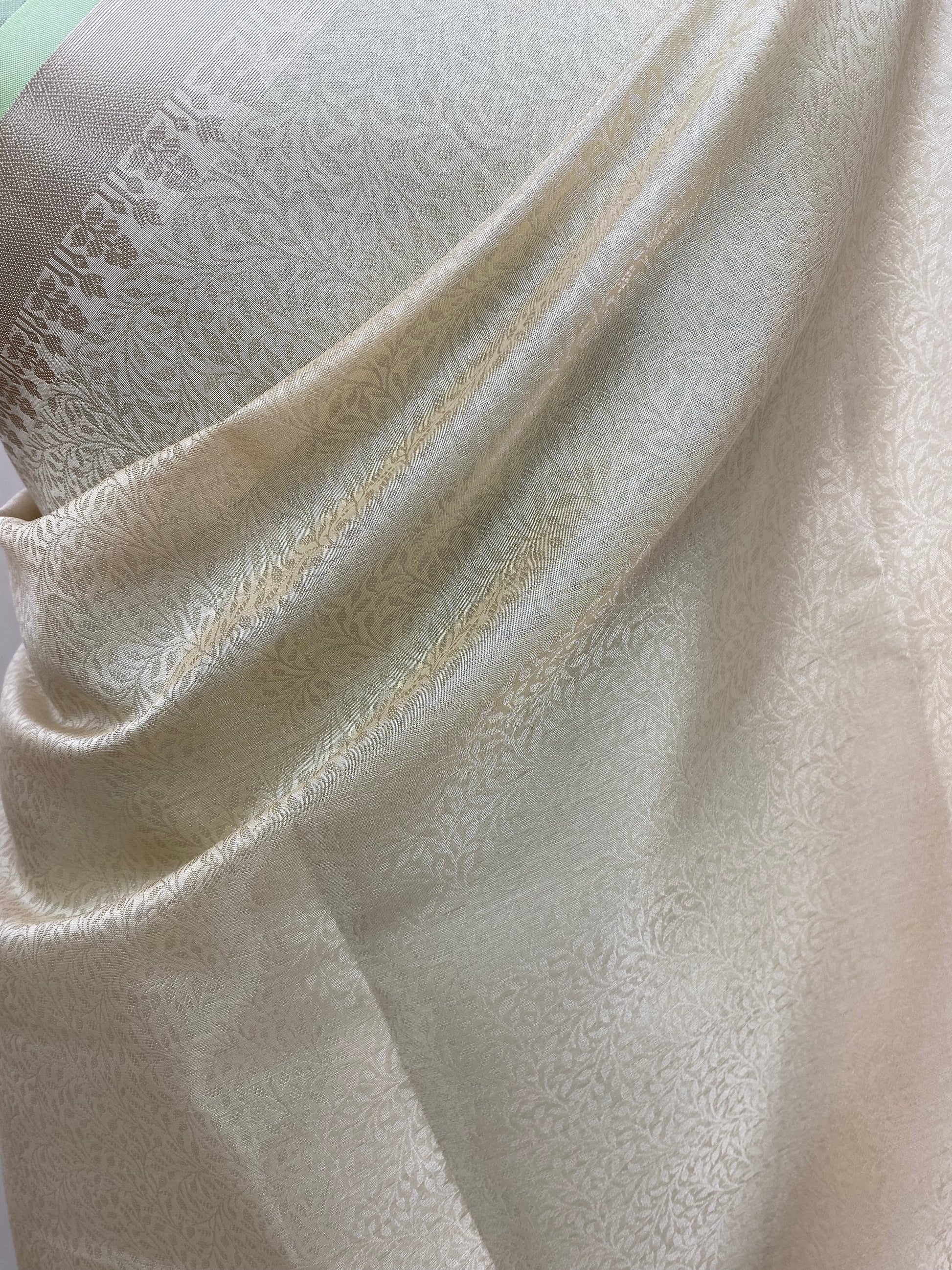 Cream Brocade Tissue Silk Banarasi Saree