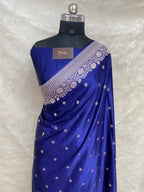 Sangeet Special Navy Blue Mashru Silk Banarasi Saree
