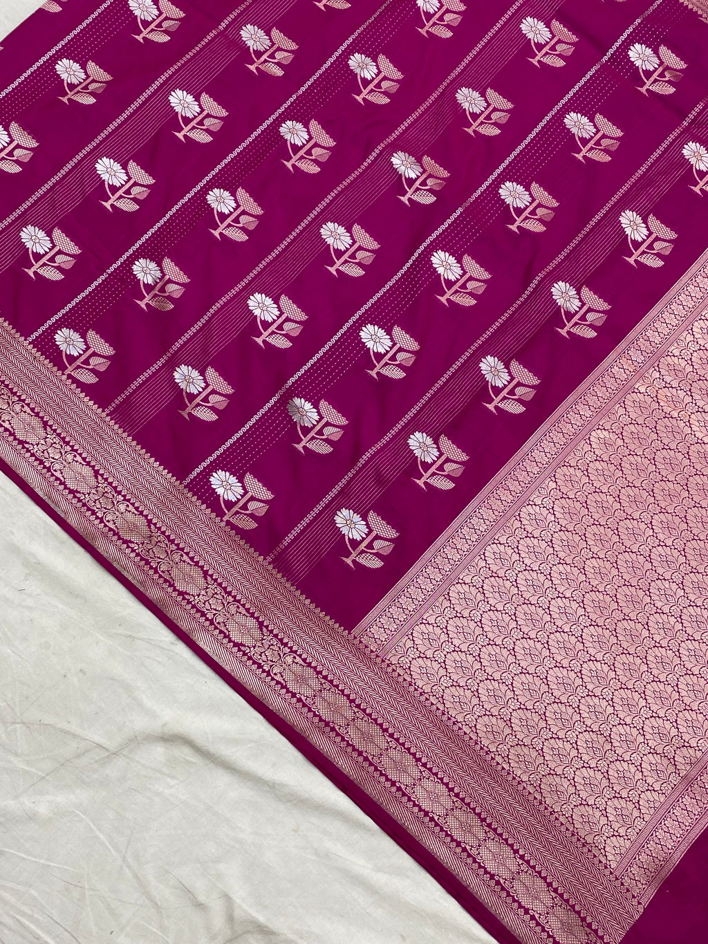Semi Katan Alfi Buta Banarasi Saree