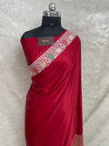 Red Mashru Silk Banarasi Saree