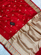 Royal red mashru katan Silk Banarasi Saree