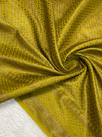 Lime mustard semi Georgette Banarasi saree