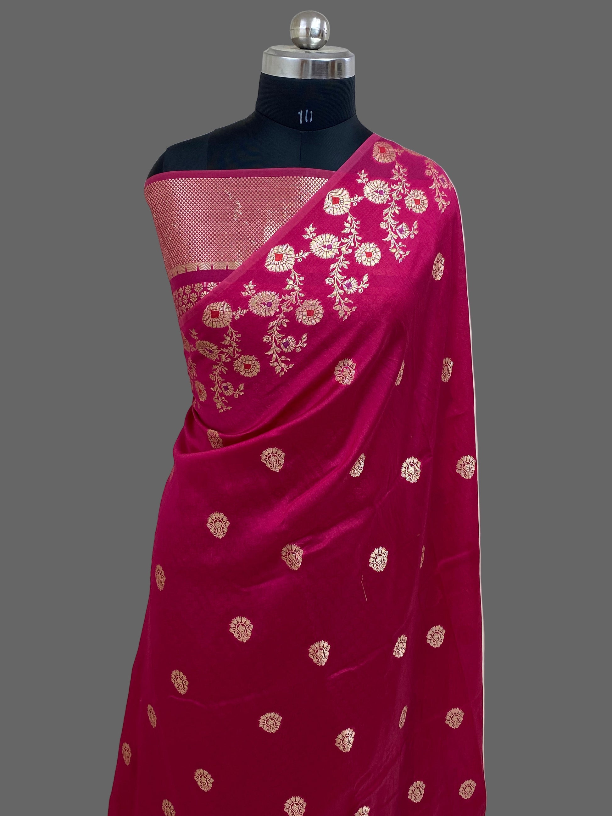 Rani Viscose Cotton Banarasi Saree
