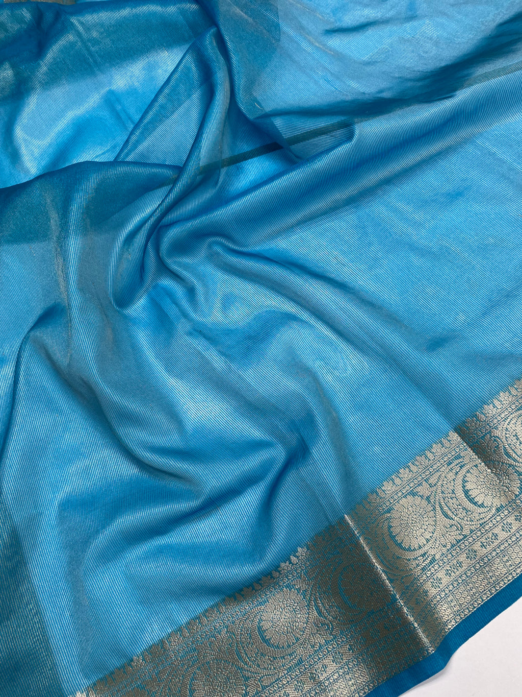 Sky Blue Tissue Silk Banarasi Saree