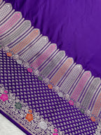 Purple Mashru Silk Banarasi Saree
