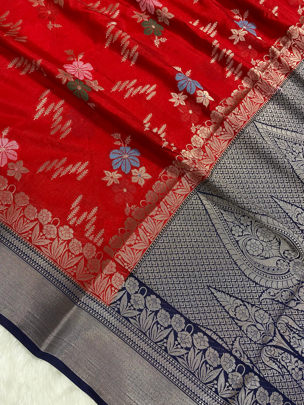 Red Katan Silk Banarasi Saree