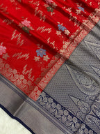 Red monga Silk Banarasi Saree