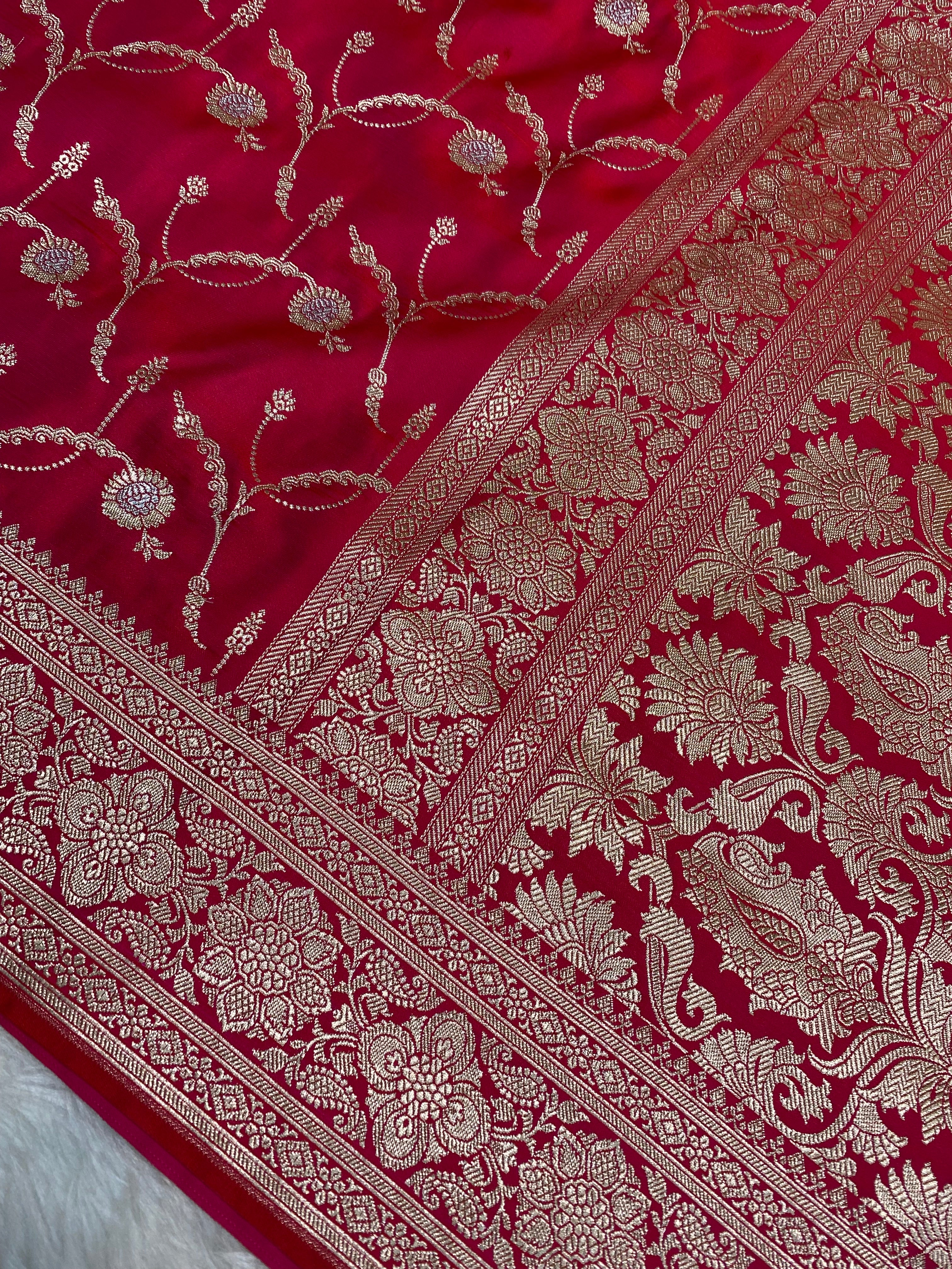 Cherry Rani mashru silk banarasi saree