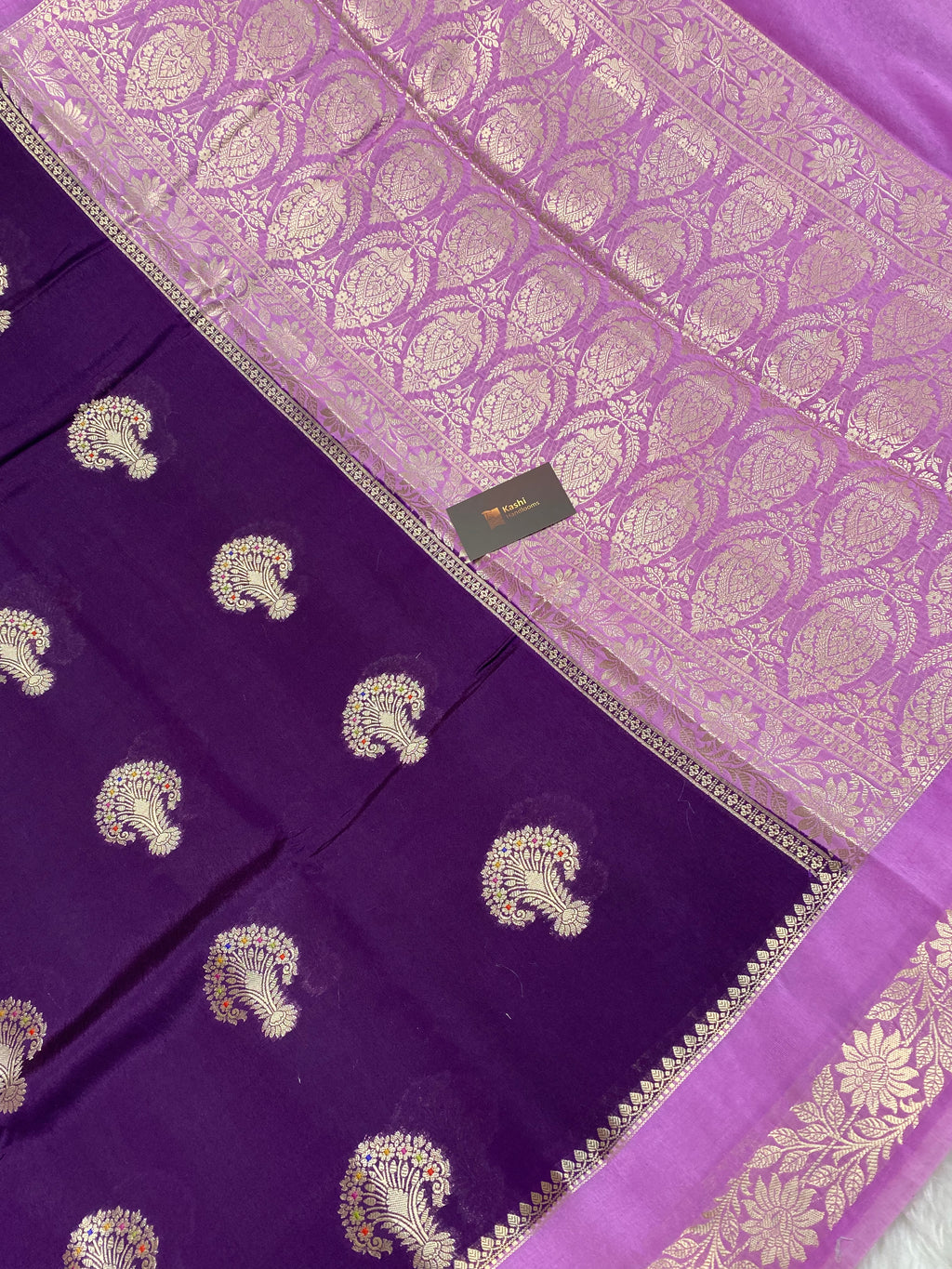 Magenta viscose Banarasi saree