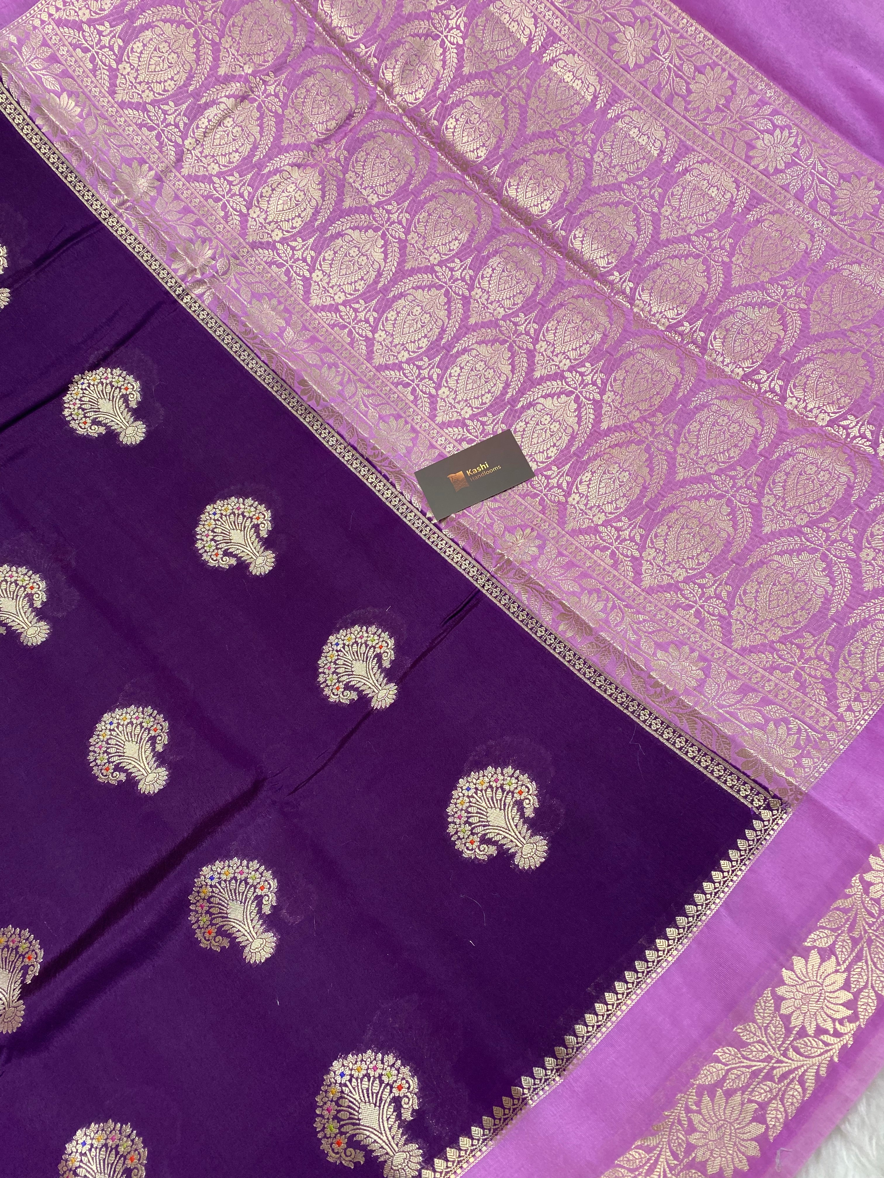Magenta viscose Banarasi saree