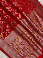 Red Semi Georgette Banarasi Saree