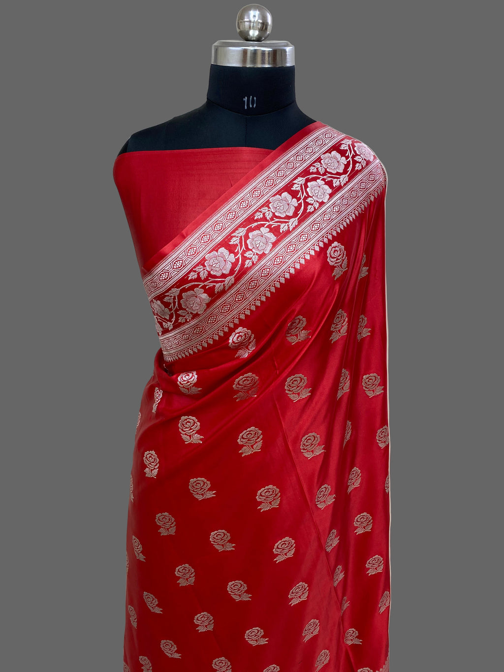 Red Mashru Silk Banarasi Saree