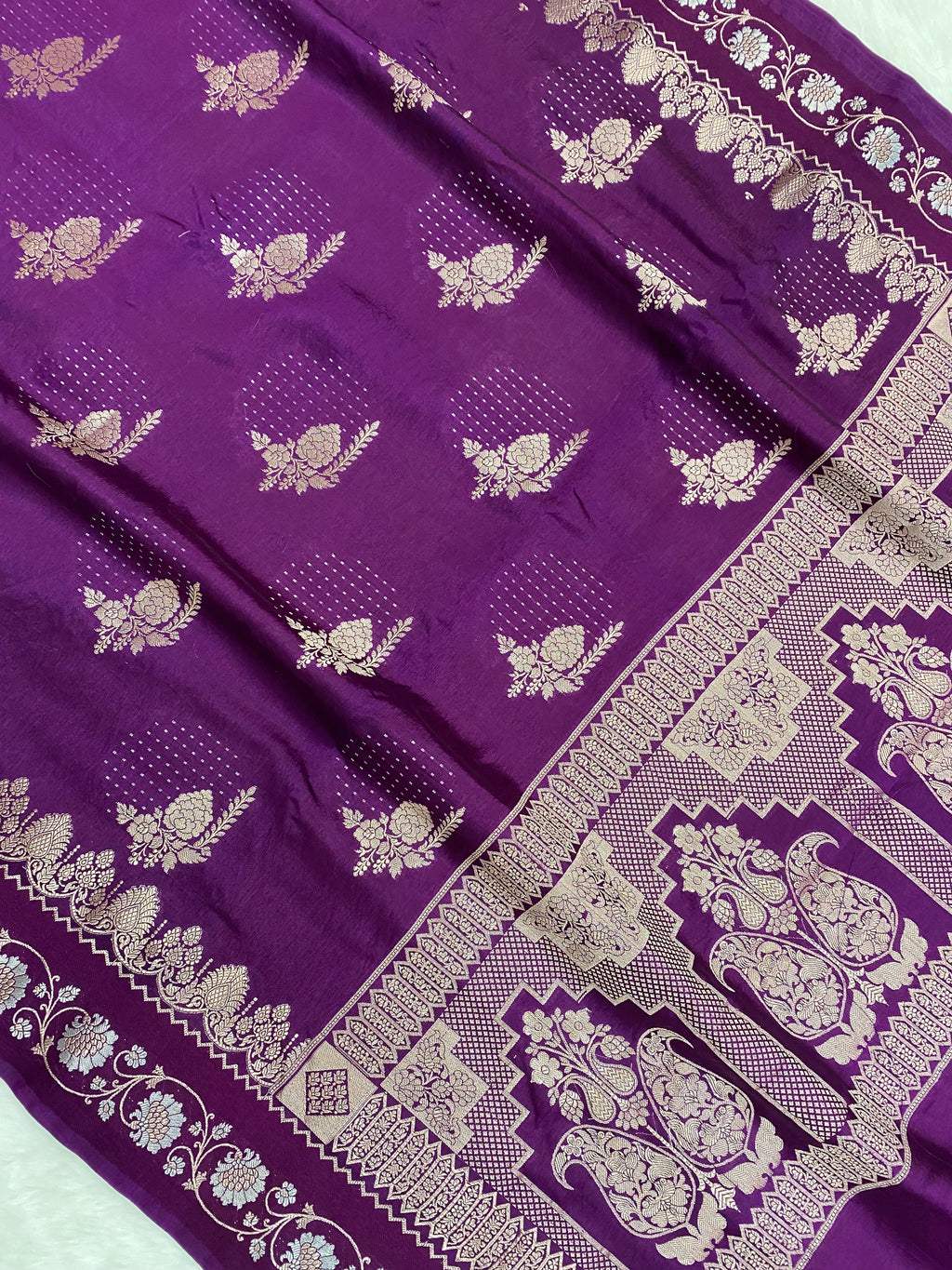 Magenta Viscose Banarasi Saree