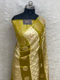 Olive mustard tissue silk banarasi saree