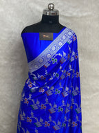 Royal Blue Mashru Silk Banarasi Sare