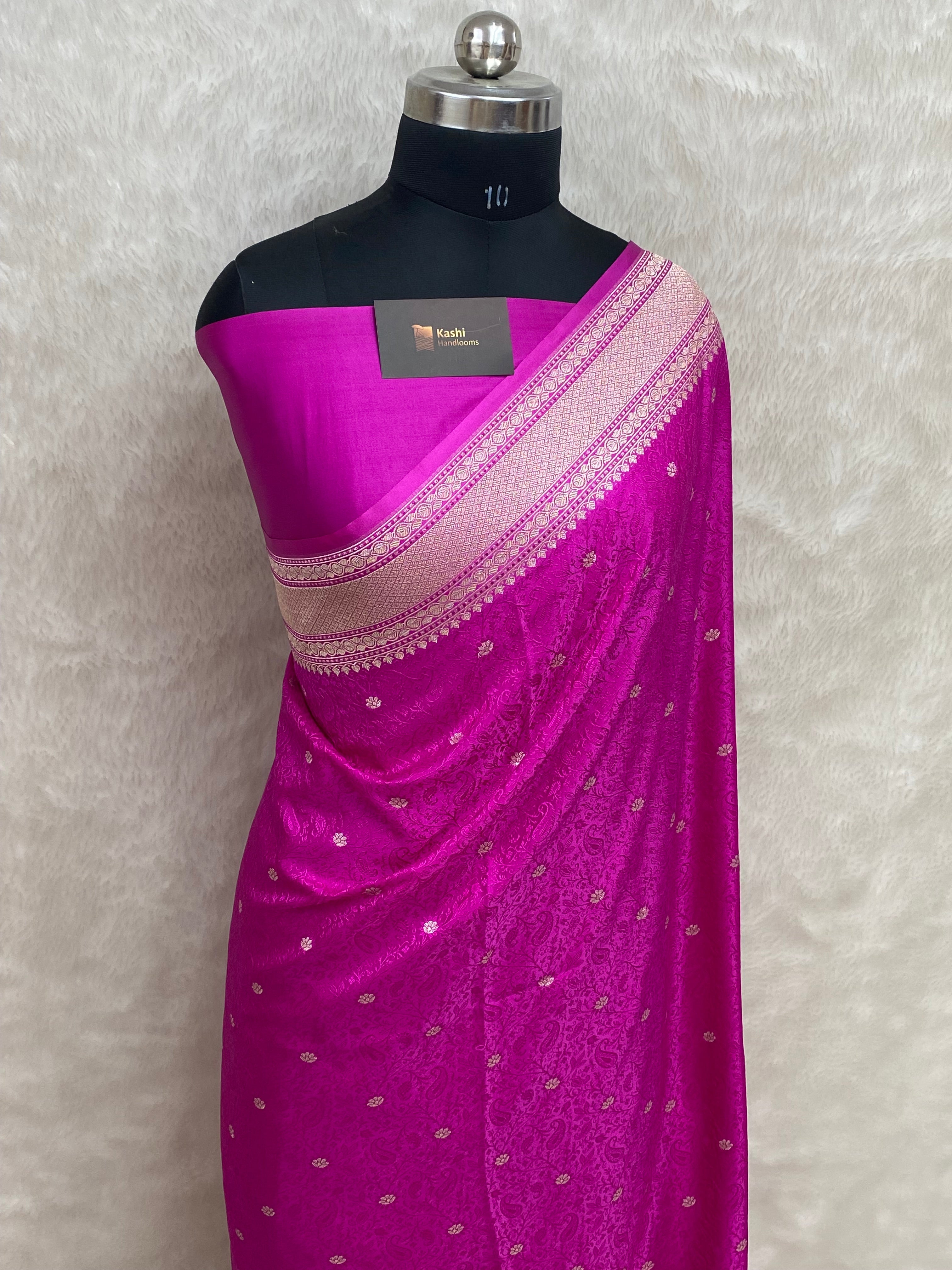 Rani mashru silk banarasi saree