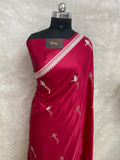 Maroon mashru silk banarasi saree
