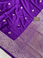 Purple Mashru Silk Banarasi Saree