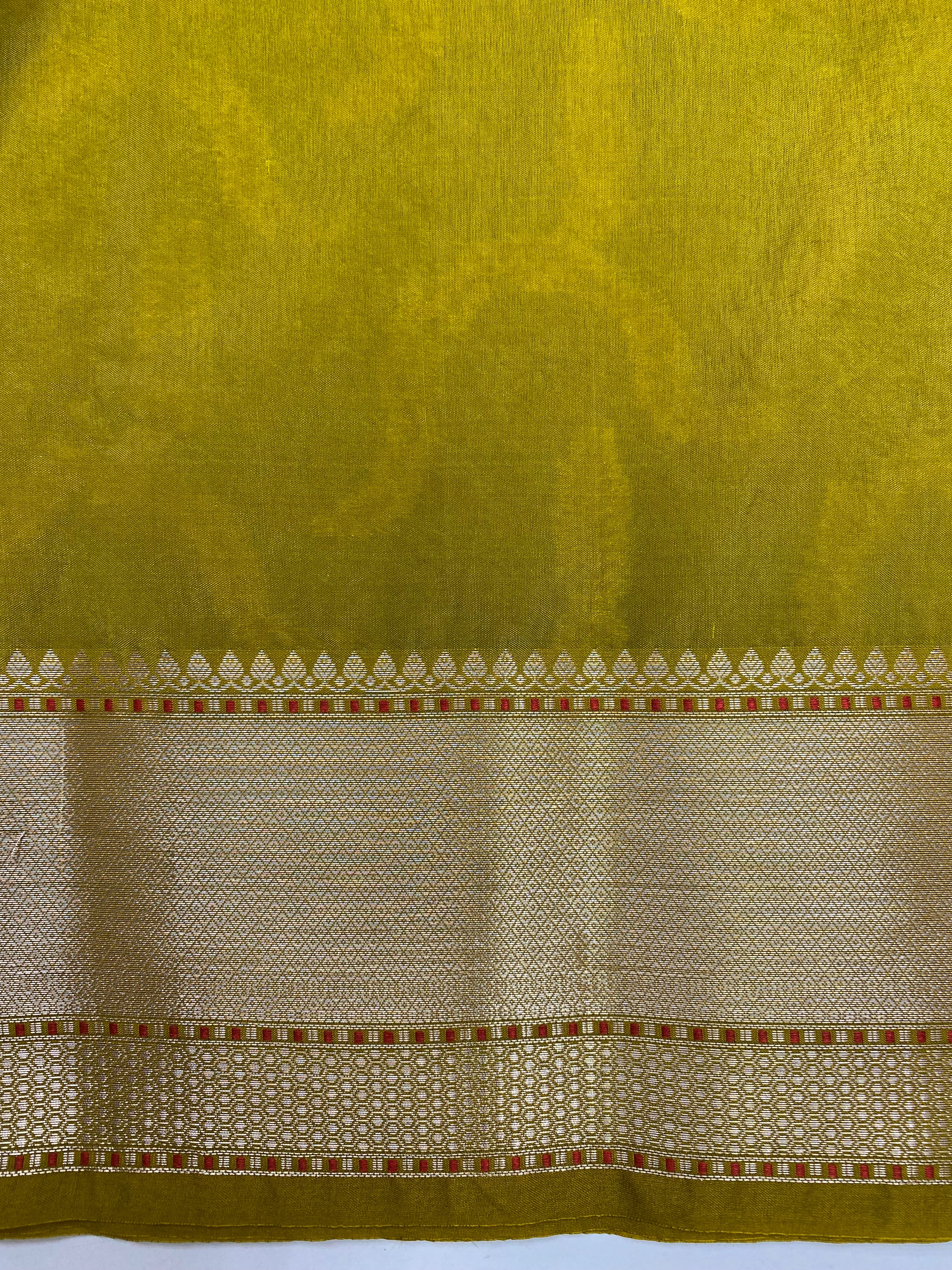 Mahendi Tone semi Raw Mango Saree