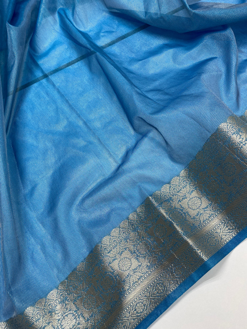 Sky Blue Tissue Silk Banarasi Saree