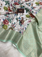 Semi silk digital print Banarasi saree