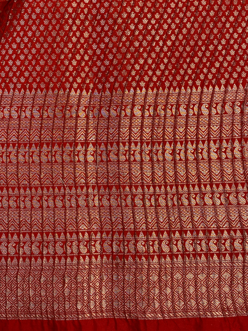 Red Boarder Buti with Crush Chinya Silk Banarasi Saree