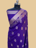 Purple Color  monga Silk Banarasi Saree