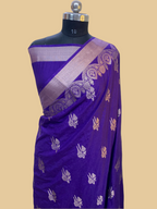 Purple Color  monga Silk Banarasi Saree