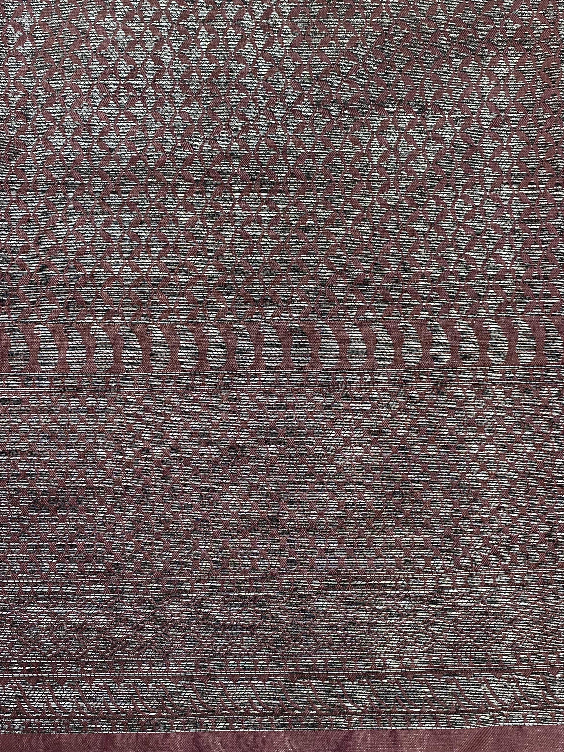 Wine Semi Georgette Banarasi Saree by Kashi handlooms