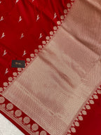 Karwa Chauth Special – Red Mashru Silk Banarasi Saree ❤️