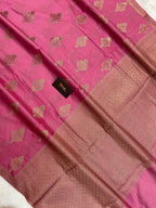 Dark pink Georgette silk banarasi saree
