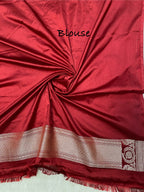 Mahroon mashru katan Silk Banarasi Saree