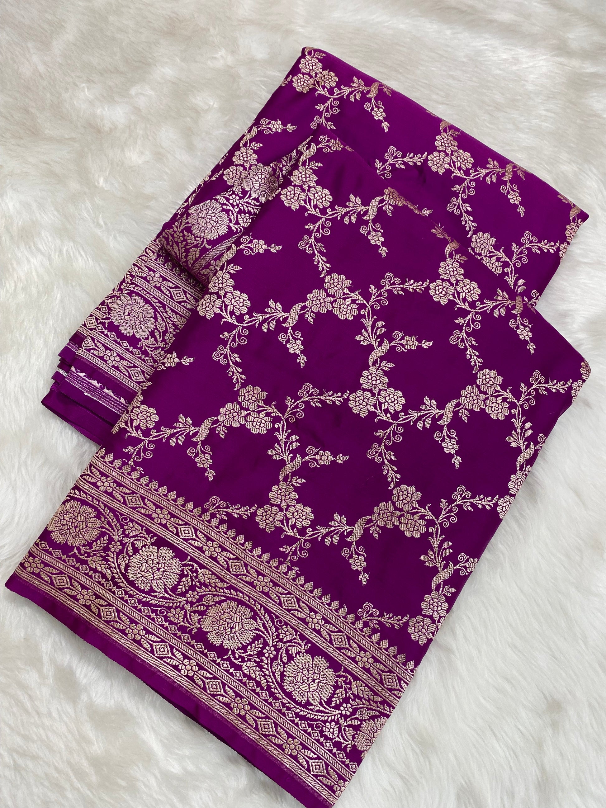 Magenta Mashru Silk Banarasi Saree