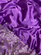 Lavender colour mashru silk banarasi saree