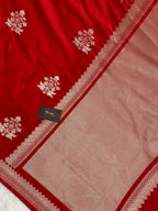Red colour mashru silk Banarasi saree with butaa