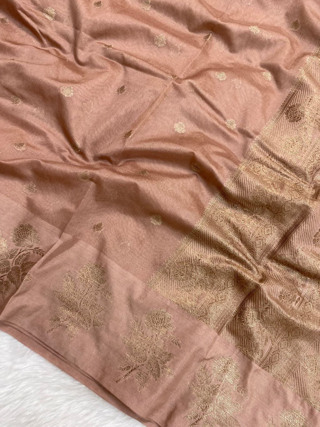 Peach Semi Georgette Banarasi Saree