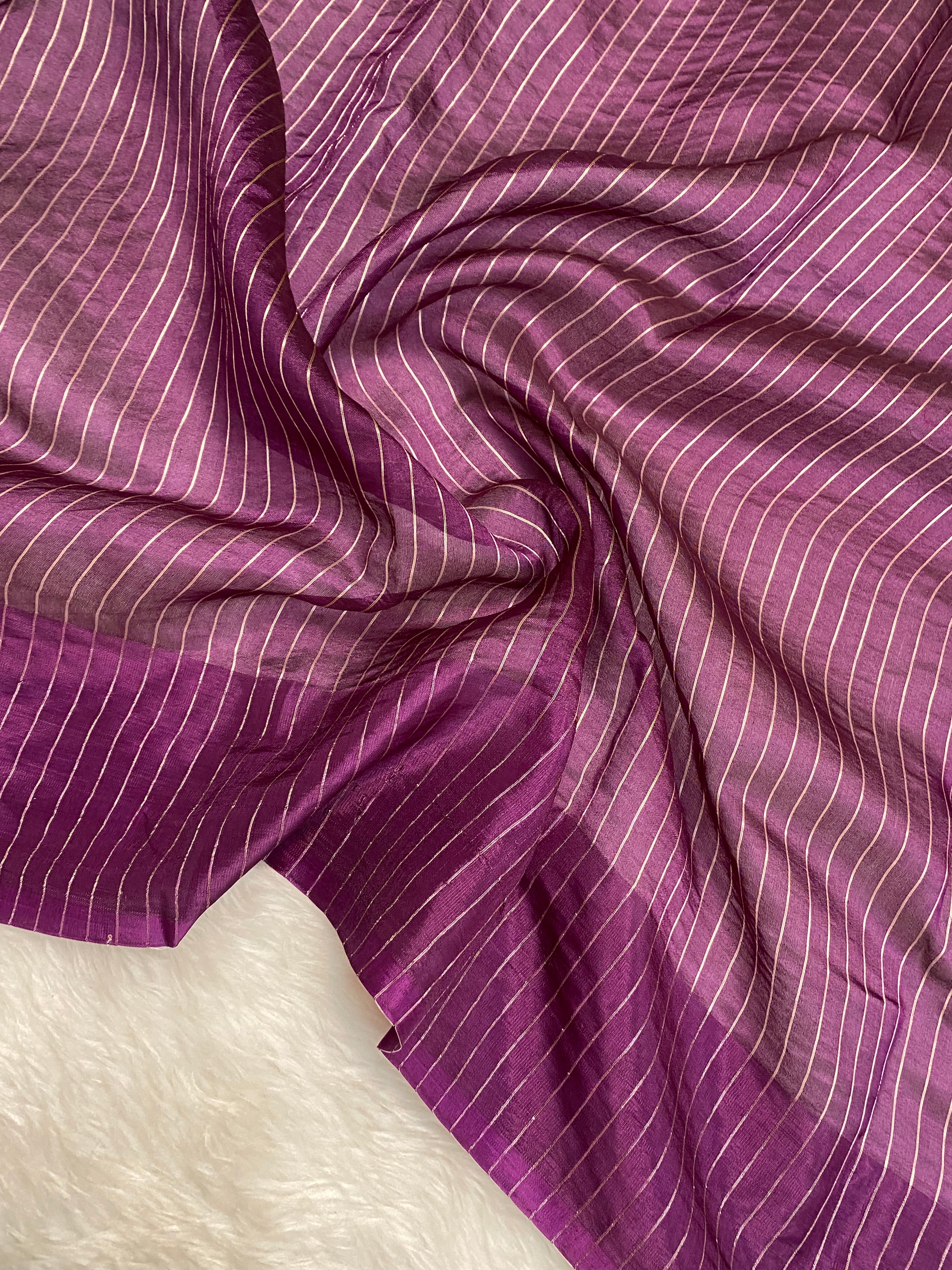 100% pure viscose Magenta Color Banarasi Saree