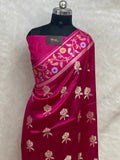 100% pure viscose Rani Color Banarasi Saree