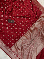 Mahroon mashru katan Silk Banarasi Saree