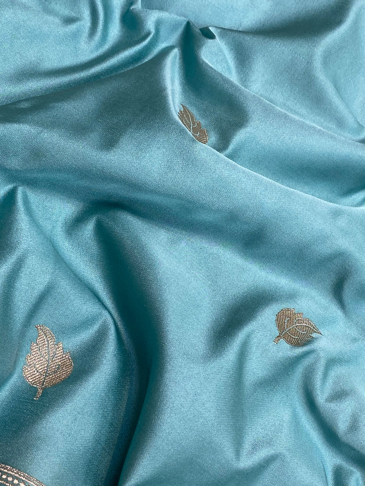Firozi Mashru Silk Banarasi Saree